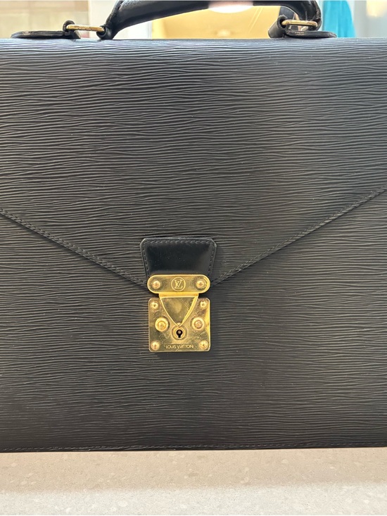 Louis Vuitton Other - Louis Vuitton Black Epi Leather Briefcase with Gold-Tone Lock